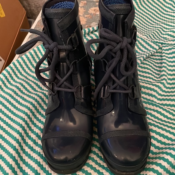 Navy Blue Sorel Rain Boots - Picture 2 of 5